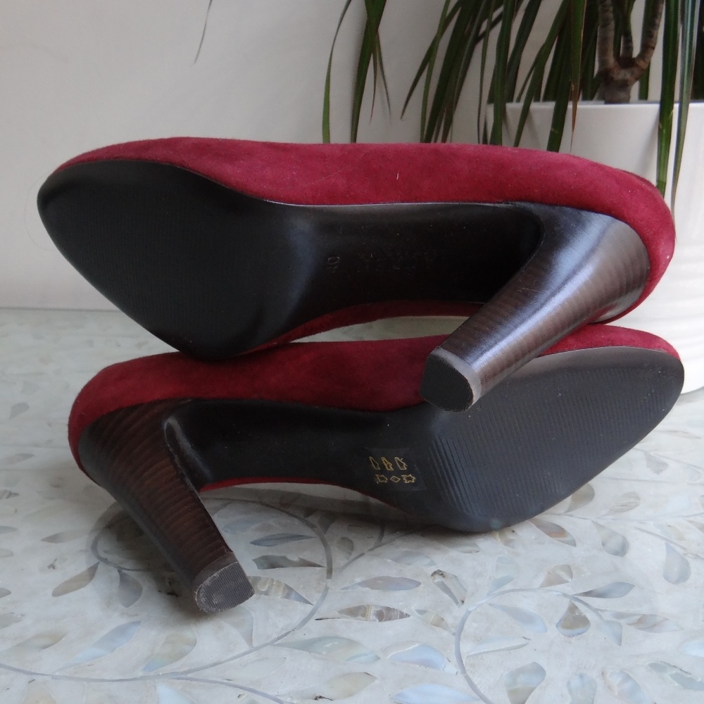 Ralph Lauren red suede leather pumps NEW 9.5 - Picture 4 of 5